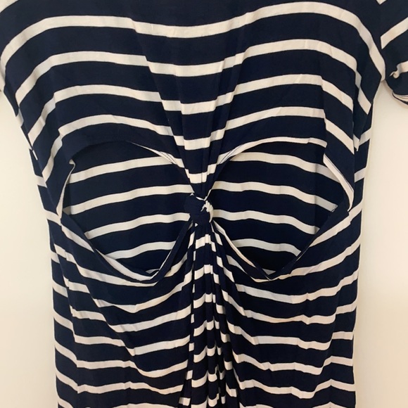 Lovers + Friends Striped White and Blue Short Casual T-Shirt Dress - Picture 6 of 7